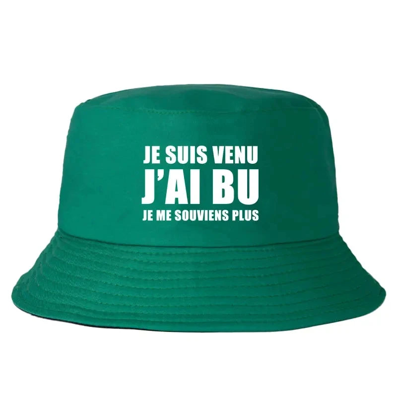 Je Suis Venu Print Bucket Hat