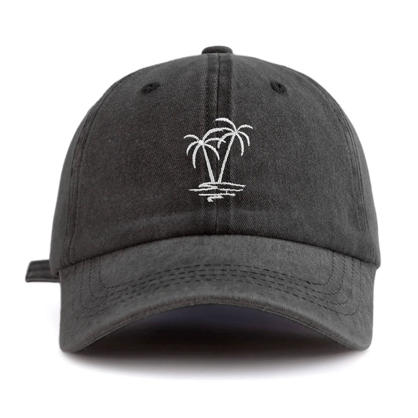 1pc Coconuttree Embroidery Washed Baseball Cap For Adults