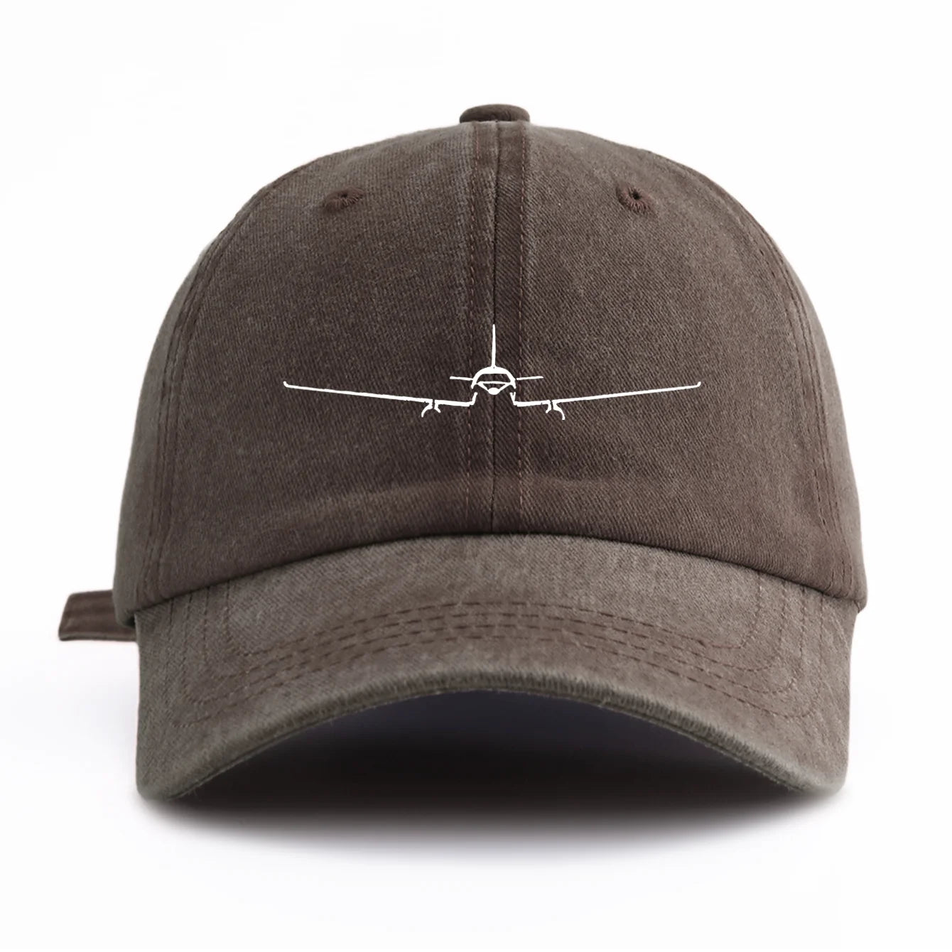 Airplane Print Washed Baseball Cap