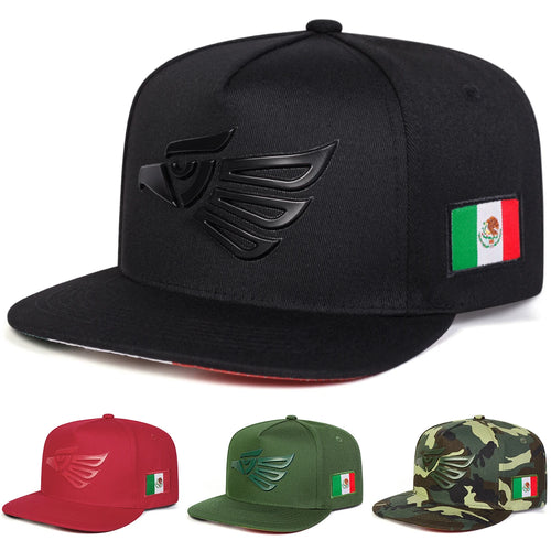 Unisex Eagle Head Embroidered Snapback Cap