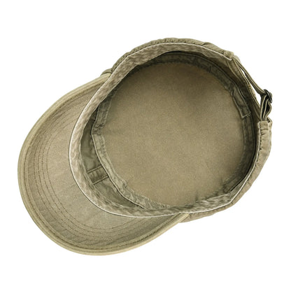 Military Cap Men Washed Cotton Fashion Design Flat Baseball Cap Size 57- 60cm