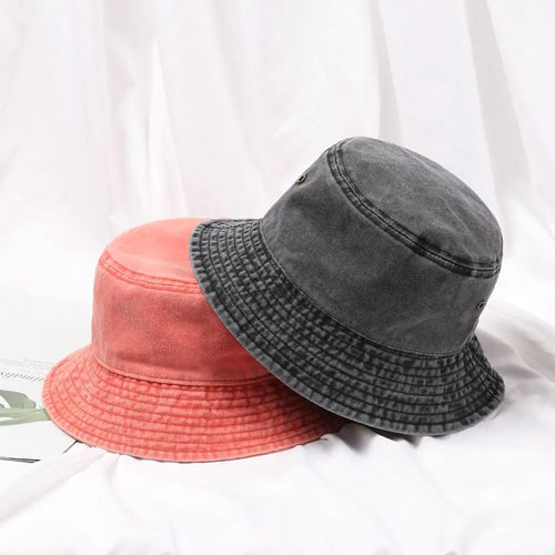 Fashion Summer Bucket Hat Hip Hop Washed Denim