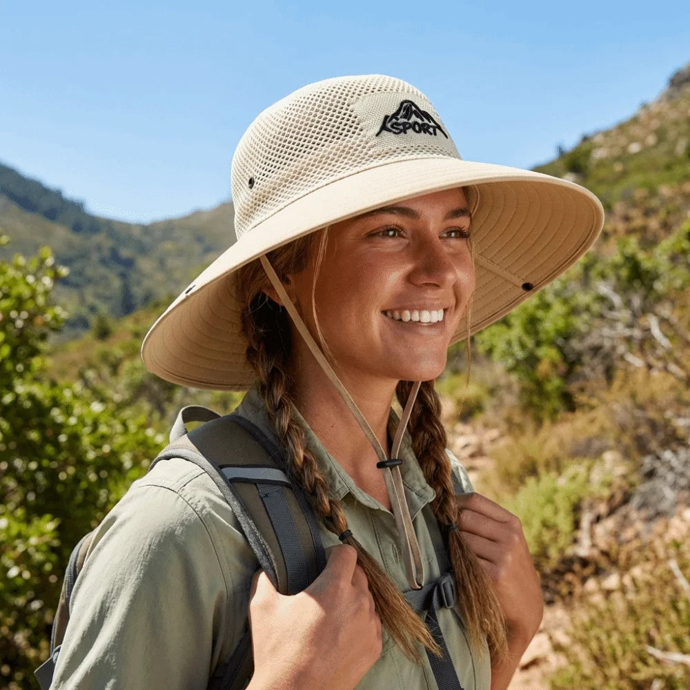 Breathable Mesh Wide Brim Fishing Bucket Hat