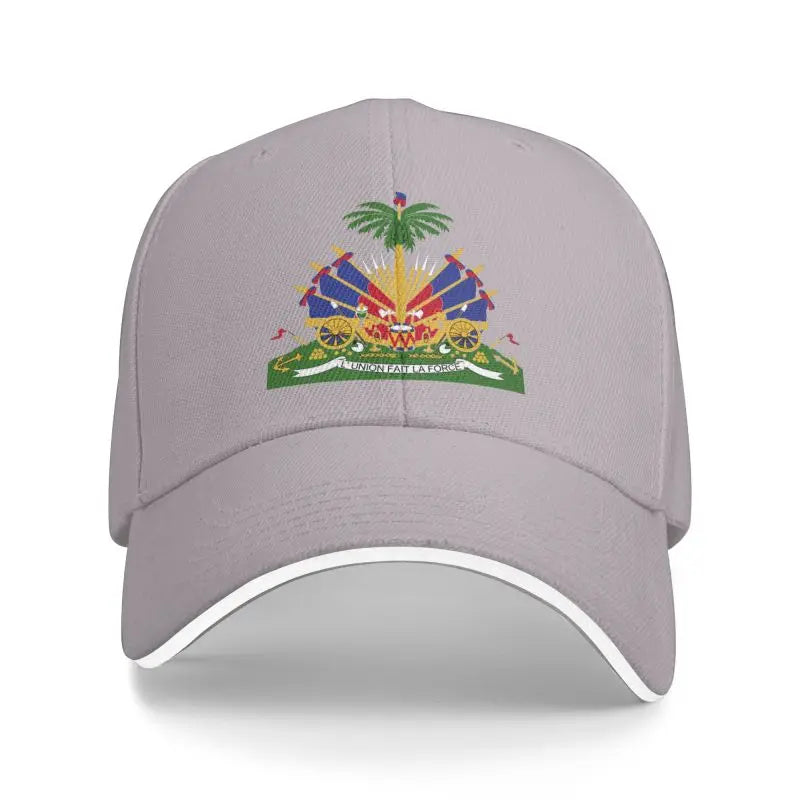 Haitian Flag Print Baseball Cap Outdoor Travel Sports Sun Visor Hat Snapback Cap