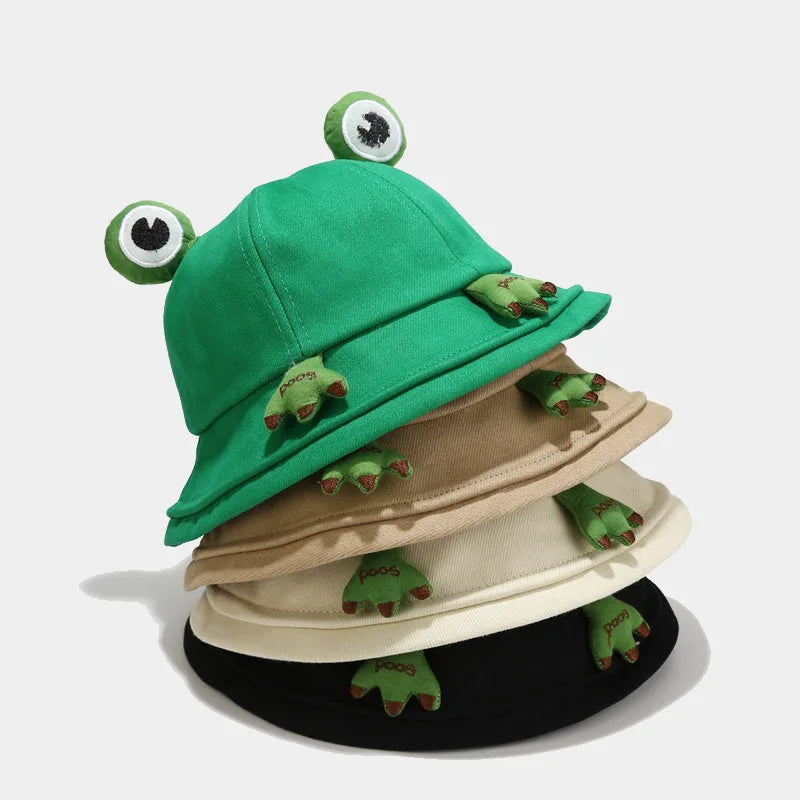 Cotton Cartoon Lovely Frog Bucket Hat