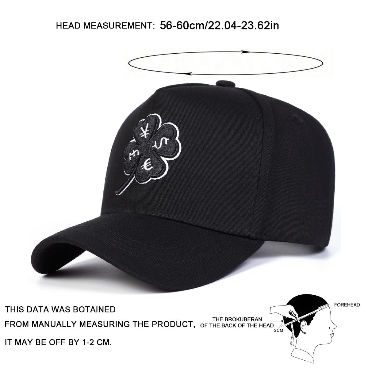 Four Leaf Clover Embroidery Baseball Cap
