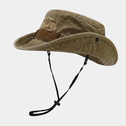 Cotton Letter Embroidery Bucket Hat
