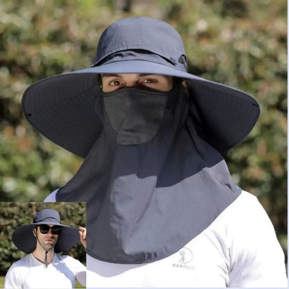 Quick-Dry Wide Brim Bucket Hat With Removable Flap