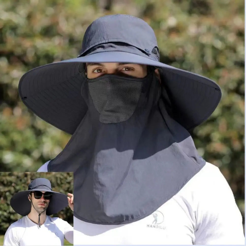 Quick-Dry Wide Brim Bucket Hat With Removable Flap