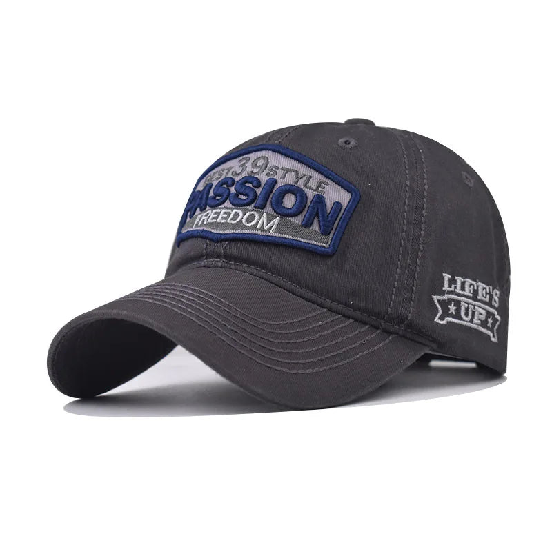 Unisex Cotton Washed Baseball Cap Men Letter Embroid Vintage