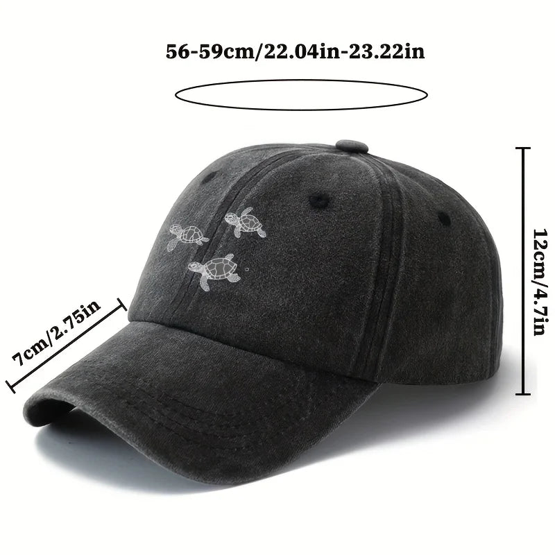 Turtle Print Travel Baseball Cap