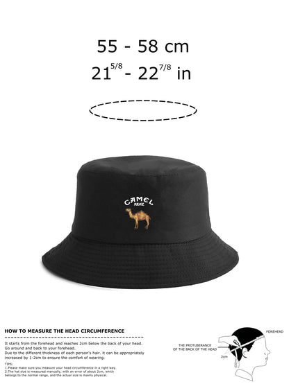 Reversible Camel Print Retro Bucket Hat