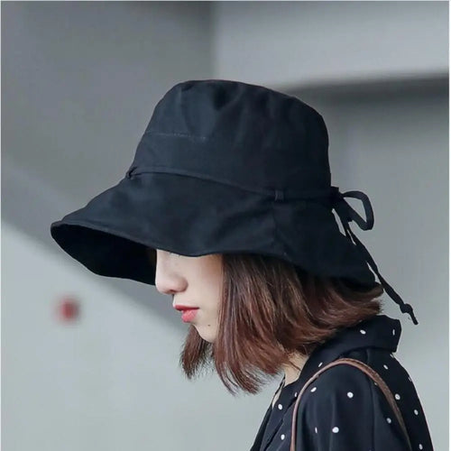 Adjustable Foldable Solid Color Sun Protection Bucket Hat
