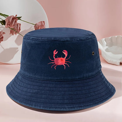 Vintage Washed Print Bucket Hat