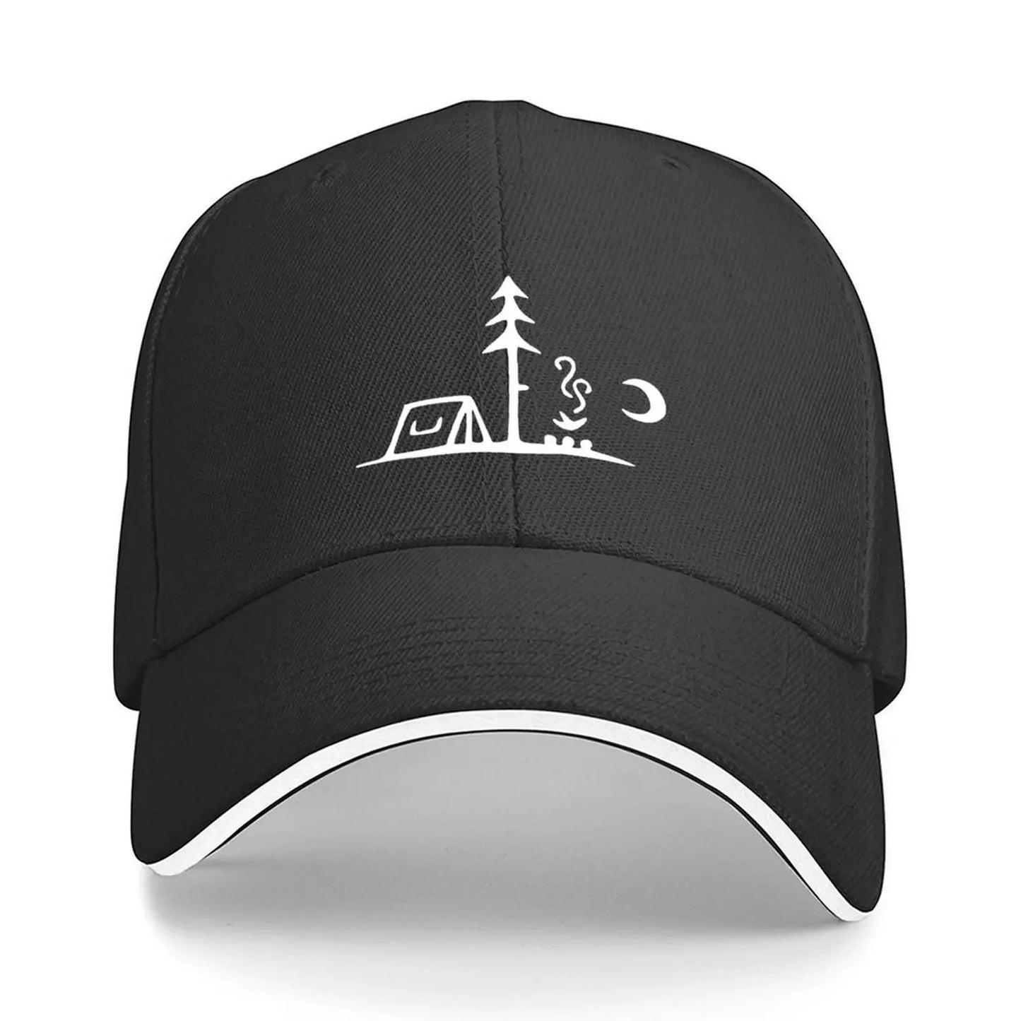 Camping Moon Campfire Baseball Cap