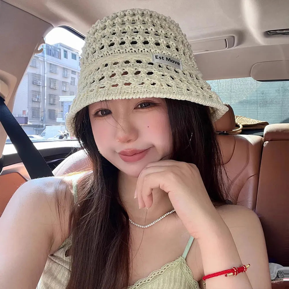 Summer Hollow Crochet Beach Bucket Hat