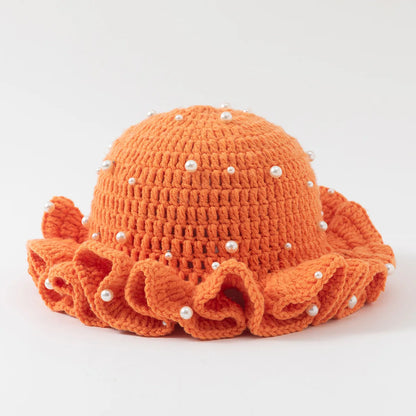 Women Handmade Crochet Ruffled Bucket Hat