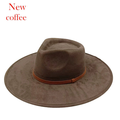 Suede Fedora Painting Felt Hats For Men And Women, Hand Sewn Fedora Adjustable Fall Winter Fashion Party Hats And Gifts Size 56-58CM