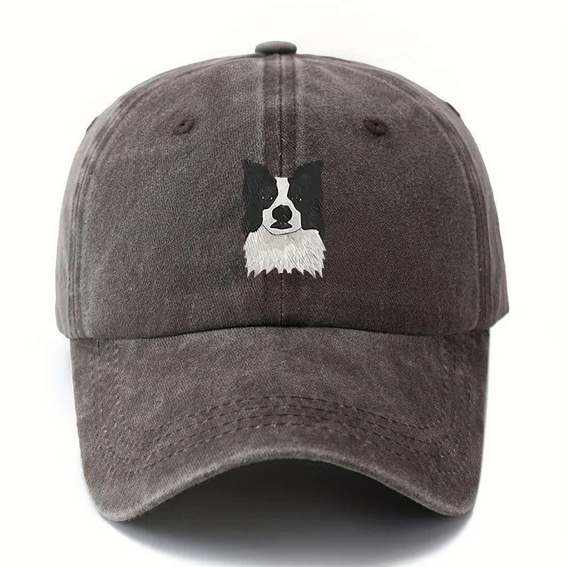 Border Collie Camping Baseball Cap