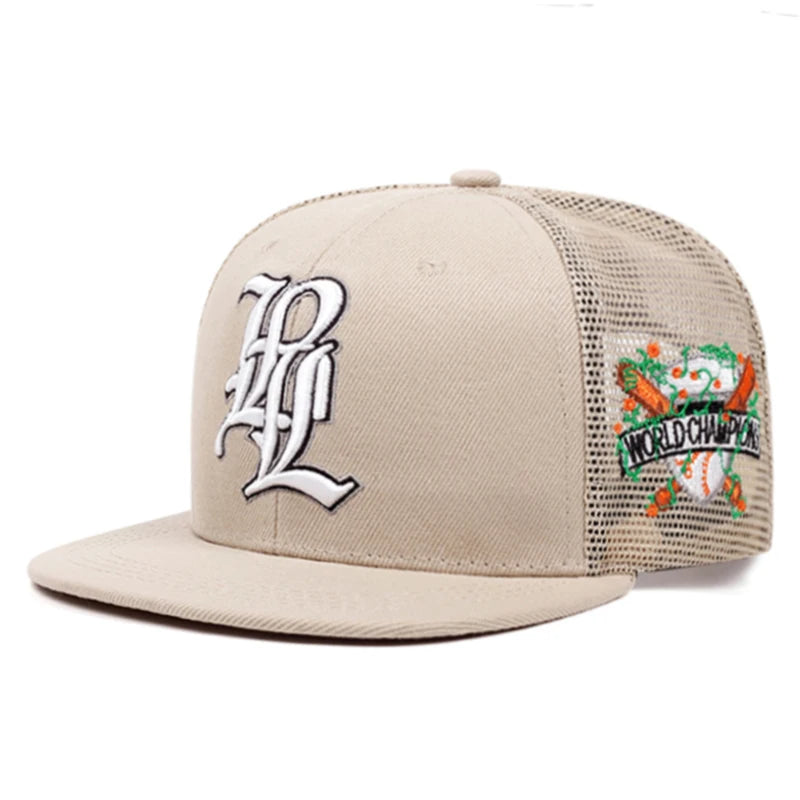 3D Embroidered P Letter Streetwear Snapback Cap