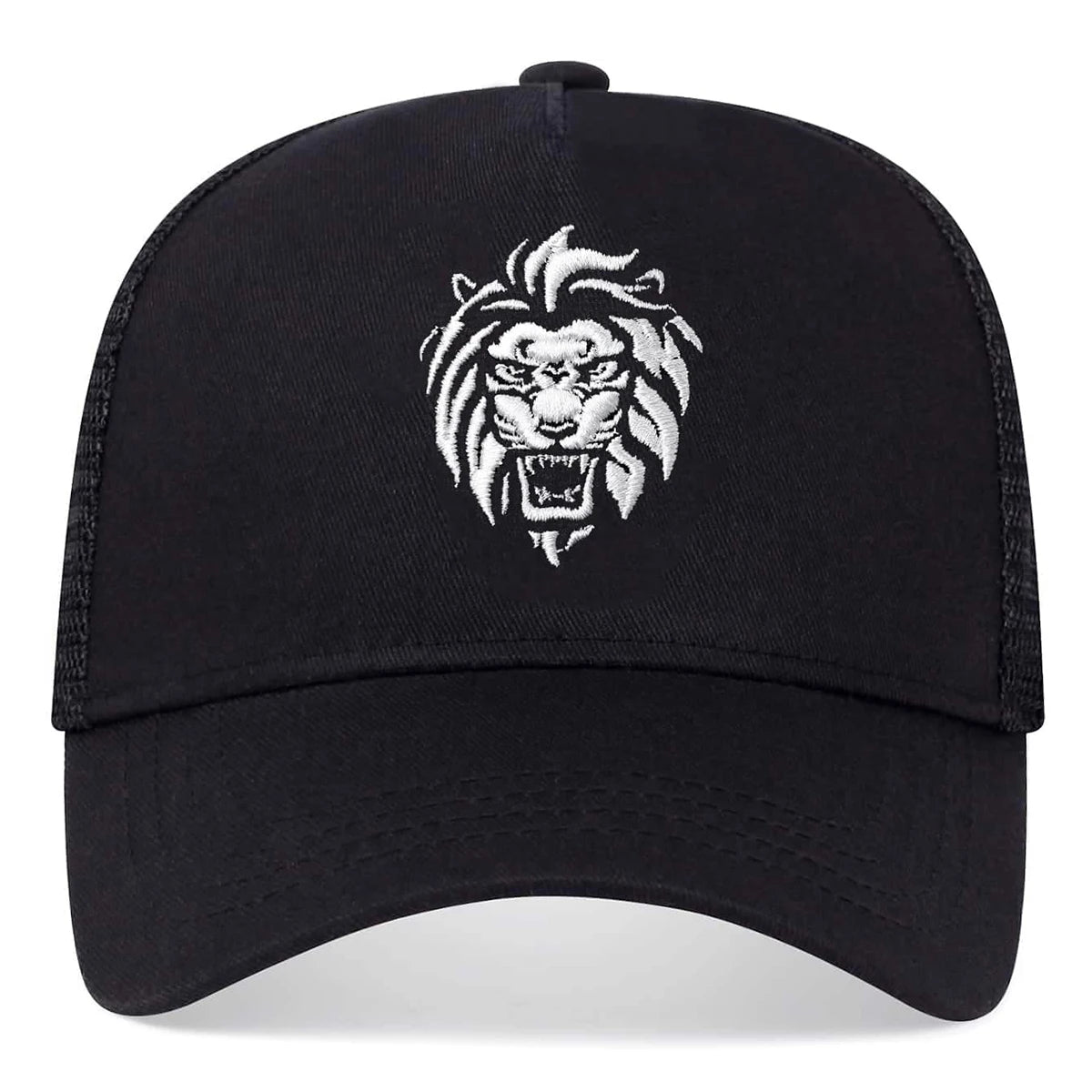 Unisex Lion Head Embroidery Baseball Net Caps