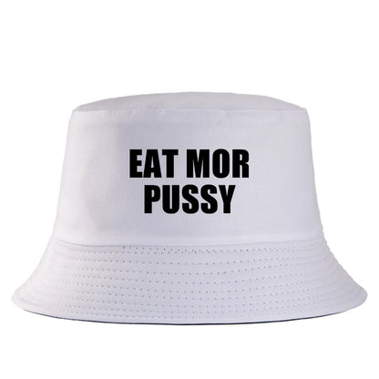 Eat Mor Pussy Funny Slogan Reversible Bucket Hat