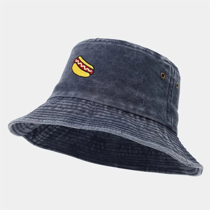 Cartoon Print Cotton Bucket Hat Outdoor Travel Cap