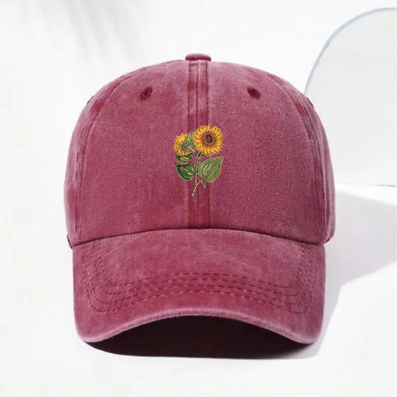 Trendy Sunflower Embroidery Baseball Cap