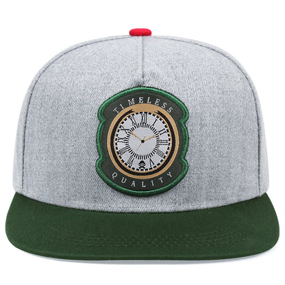 Fastball Clock Embroidered Cotton Unisex Snapback Cap