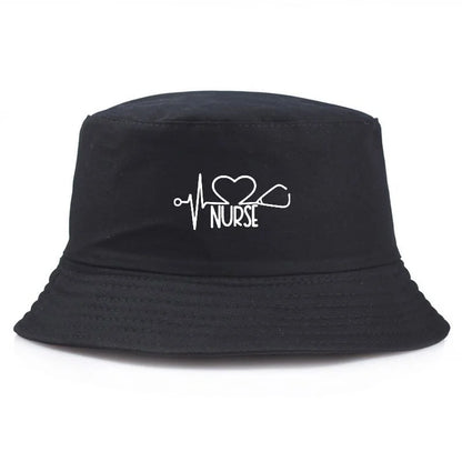 Nurse Print Y2K Vintage Cotton Bucket Hat
