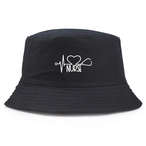 Nurse Print Y2K Vintage Cotton Bucket Hat