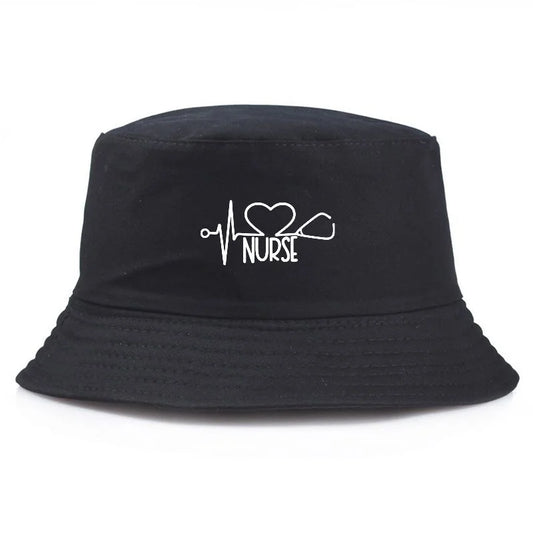 Nurse Print Y2K Vintage Cotton Bucket Hat