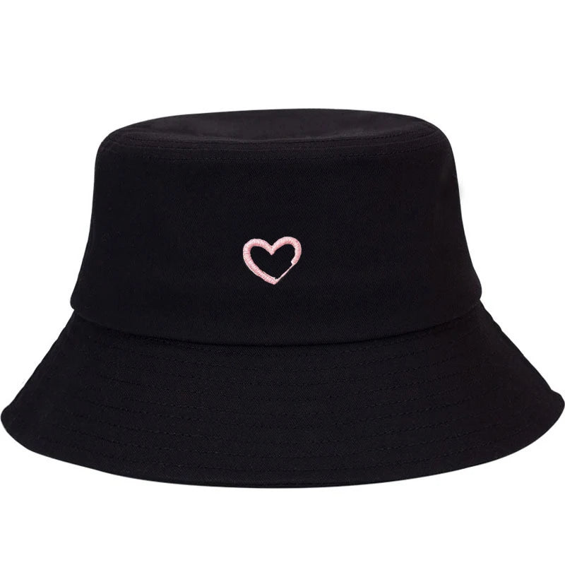 Heart Print Cotton Fisherman Bucket Hat
