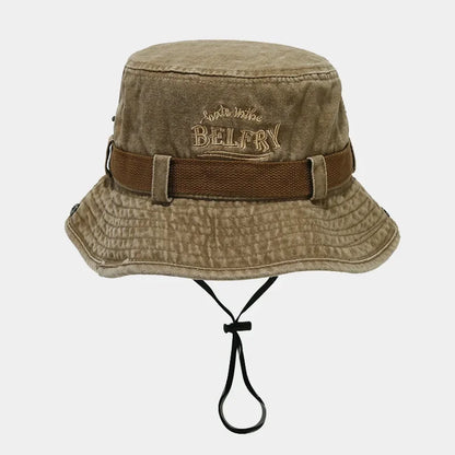 Cotton Letter Embroidery Bucket Hat