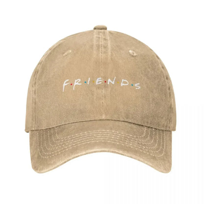 Vintage Friends Distressed Denim Baseball Cap Hat