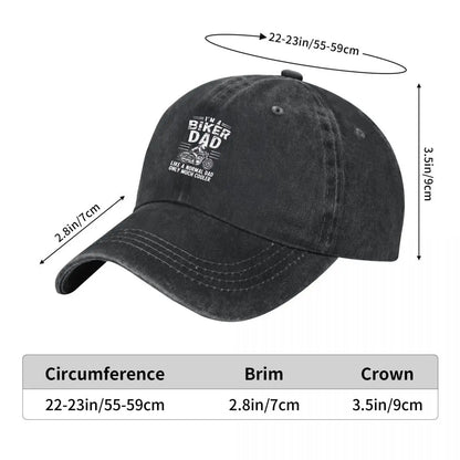 Biker Dad Vintage Washed Baseball Cap