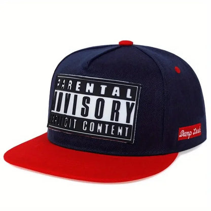 ADVISORY Alphabet Label Flat Brim Unisex Snapback Cap