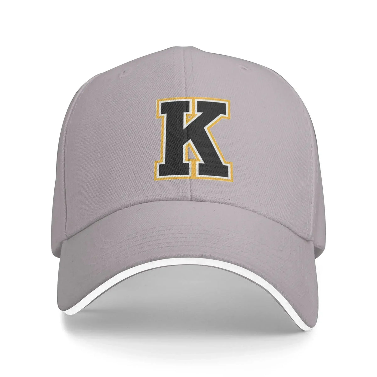 Golden Letter K Camping Baseball Cap