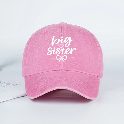 Big Sister Print Washed Baseball Cap Adjustable