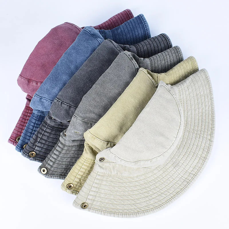 Summer Bucket Hats 2026 Outdoor Sun Hat Woman Solid Cotton About 58cm