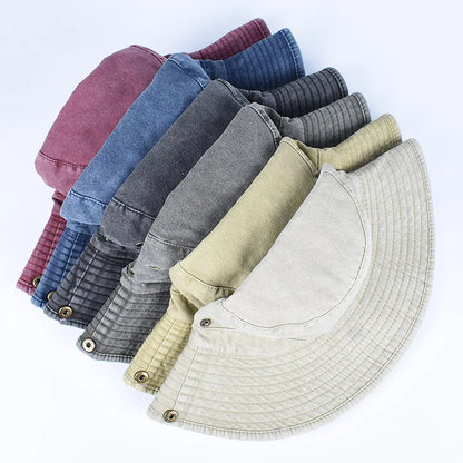 Summer Bucket Hats 2026 Outdoor Sun Hat Woman Solid Cotton About 58cm