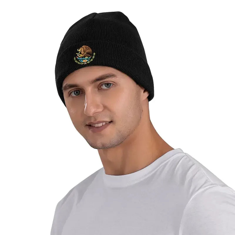 Mexican Flag With Eagle Beanie Hat