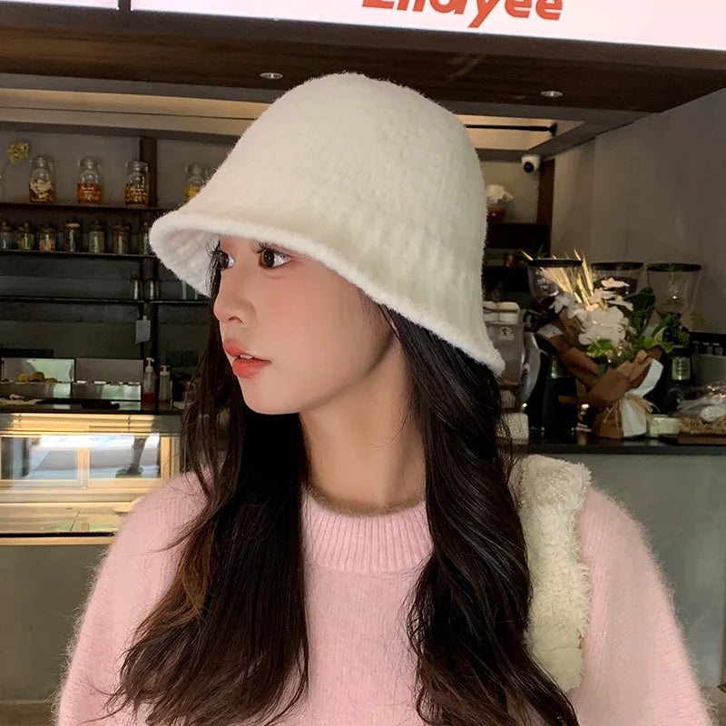 Unisex Retro Wool Knitted Winter Bucket Hat