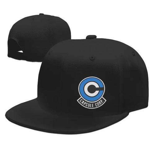 Flat Brim Hats Capsule Corp Print Baseball Cap