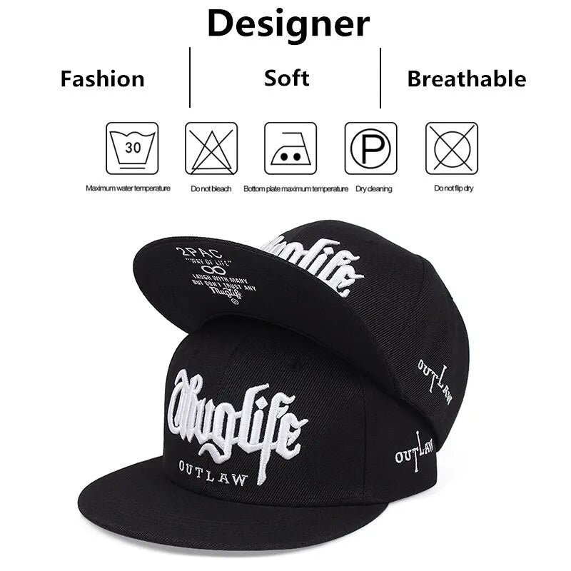 Thuglife Embroidered Adult Adjustable Hip-Hop Snapback Cap