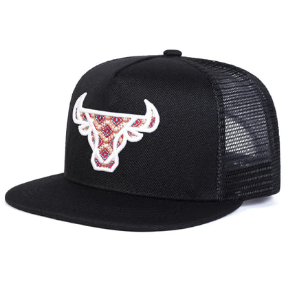 Ox Head Embroidery Casual Snapback Cap