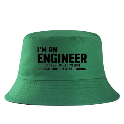 Funny Engineer Cotton Outdoor Bucket Hat Unisex