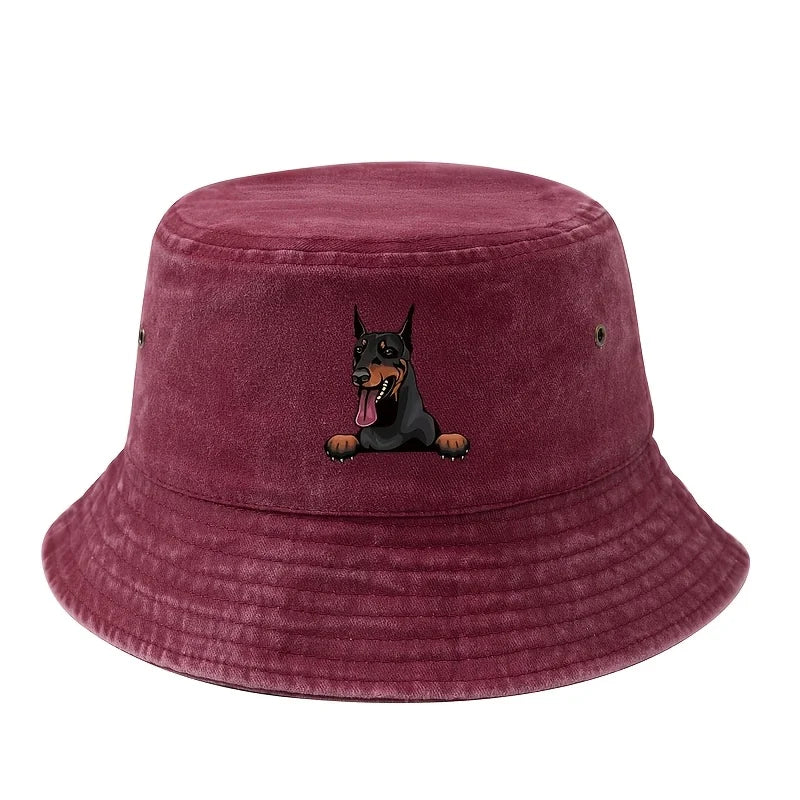 Doberman Dog Print Bucket Hat