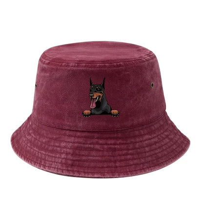 Doberman Dog Print Bucket Hat