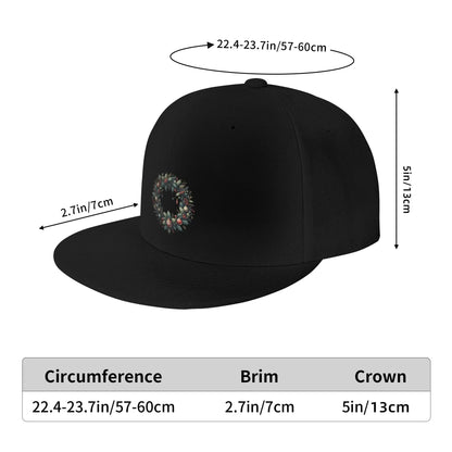 Christmas Wreath Flat Brim Snapback Cap